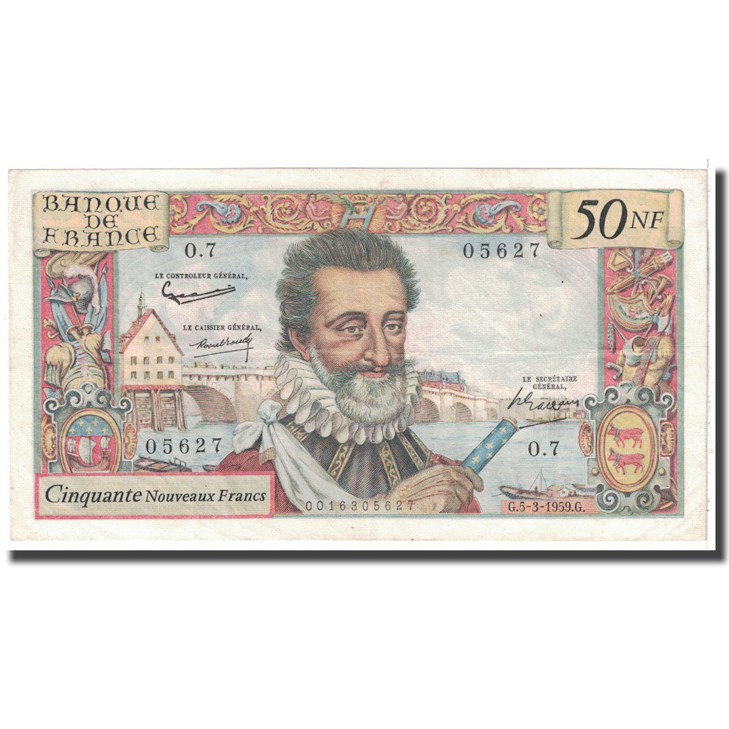 France, 50 Nouveaux Francs, 1959, 1959-03-05, TTB, Fayette:58.1, KM:143a
