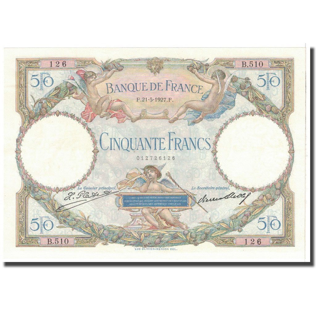 France, 50 Francs, 1927, 1927-05-21, SUP+, Fayette:15.1, KM:77a