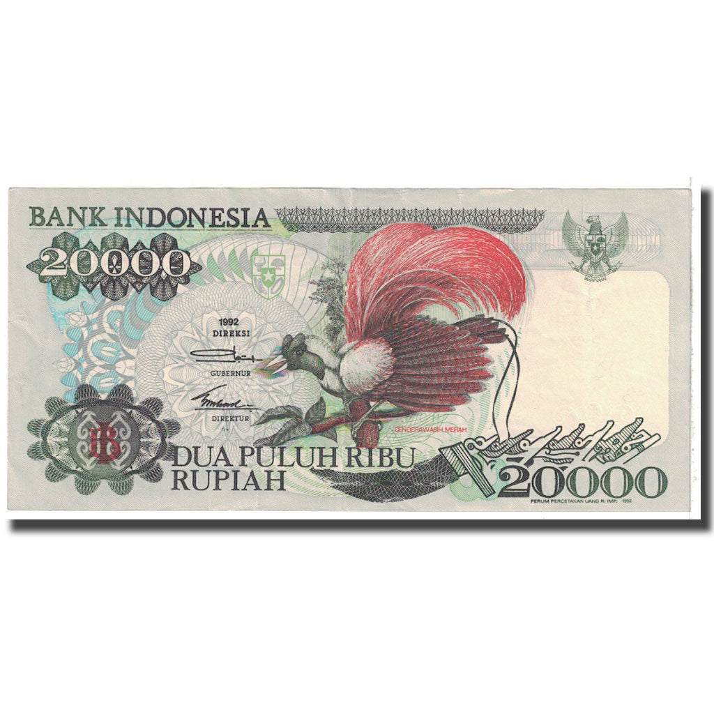 Banknote, Indonesia, 20,000 Rupiah, 1992, KM:132a, AU(50-53)