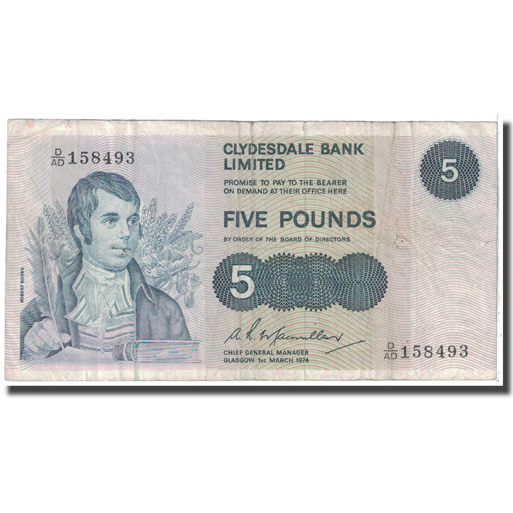 Banknote, Scotland, 5 Pounds, 1974, 1974-03-01, KM:205c, VF(20-25)