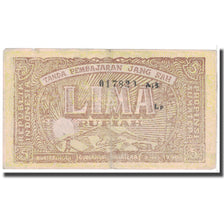 Banknote, Indonesia, 5 Rupiah, 1948, 1948-04-01, KM:S192b, VF(20-25)