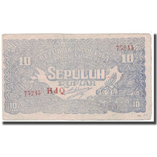 Banconote, Indonesia, 10 Rupiah, 1948, 1948-01-01, KM:S190c, B+