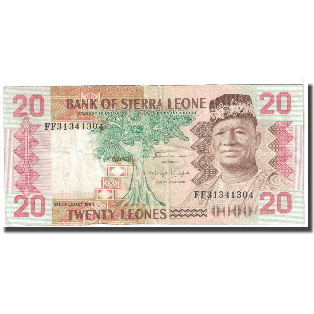 Banknote, Sierra Leone, 20 Leones, 1984, 1984-08-04, KM:14b, VF(20-25)