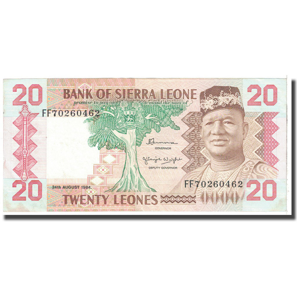 Banknote, Sierra Leone, 20 Leones, 1984, 1984-08-04, KM:14b, EF(40-45)