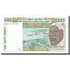 Billet, West African States, 500 Francs, 1991, KM:710Ka, TTB+