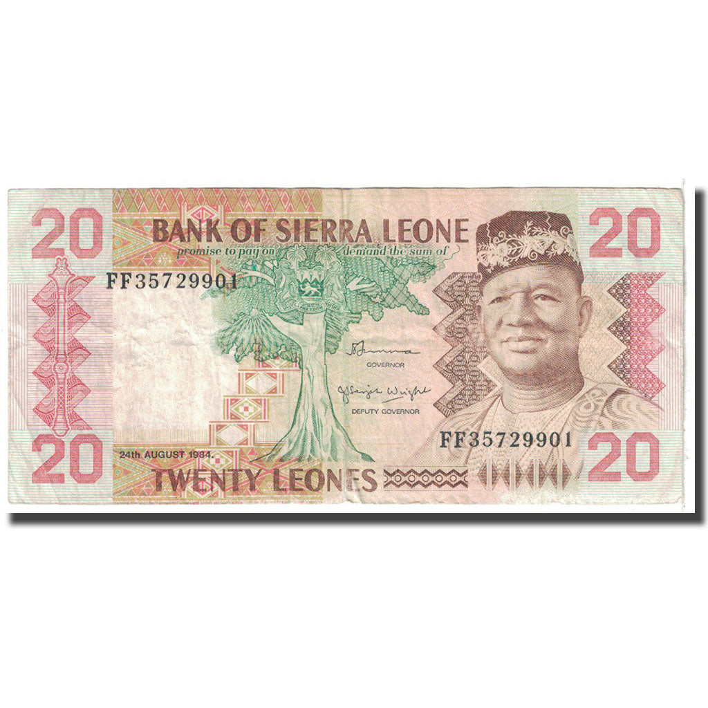 Banknote, Sierra Leone, 20 Leones, 1984, 1984-08-24, KM:14b, VF(20-25)