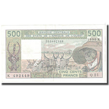 Banknote, West African States, 500 Francs, 1987, KM:706Kj, EF(40-45)