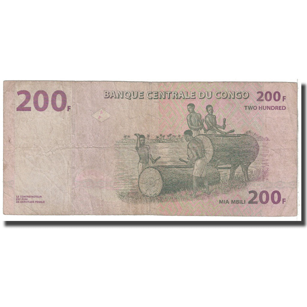 Billete, 200 Francs, 2000, República Democrática de Congo, 2000-06-30, KM:95a