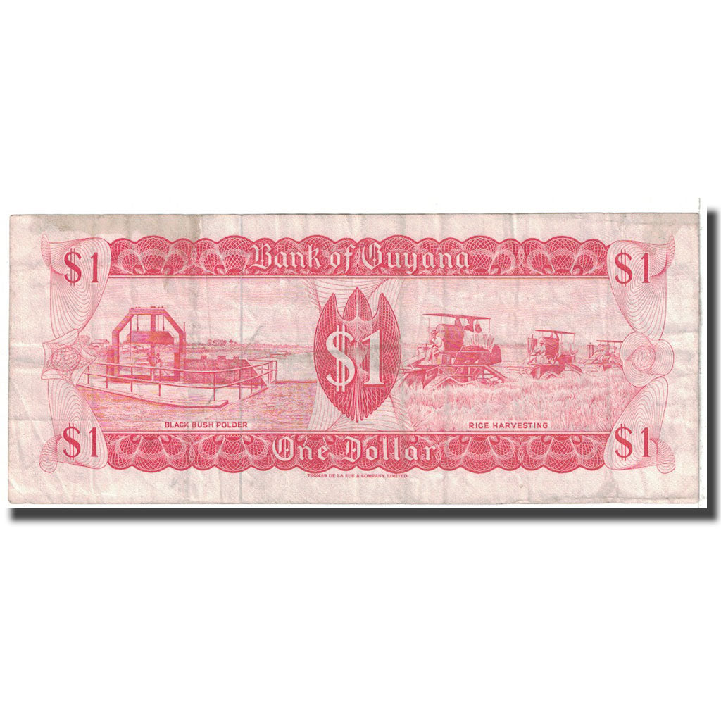 Banknote, Guyana, 1 Dollar, 1992, KM:21g, VG(8-10)