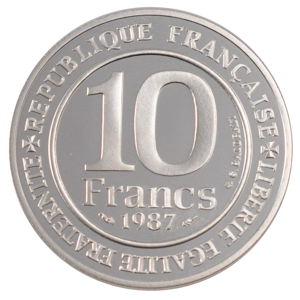 FRANCE, 10 Francs, 1987, MS(63), Silver, Gadoury #820, 12.00