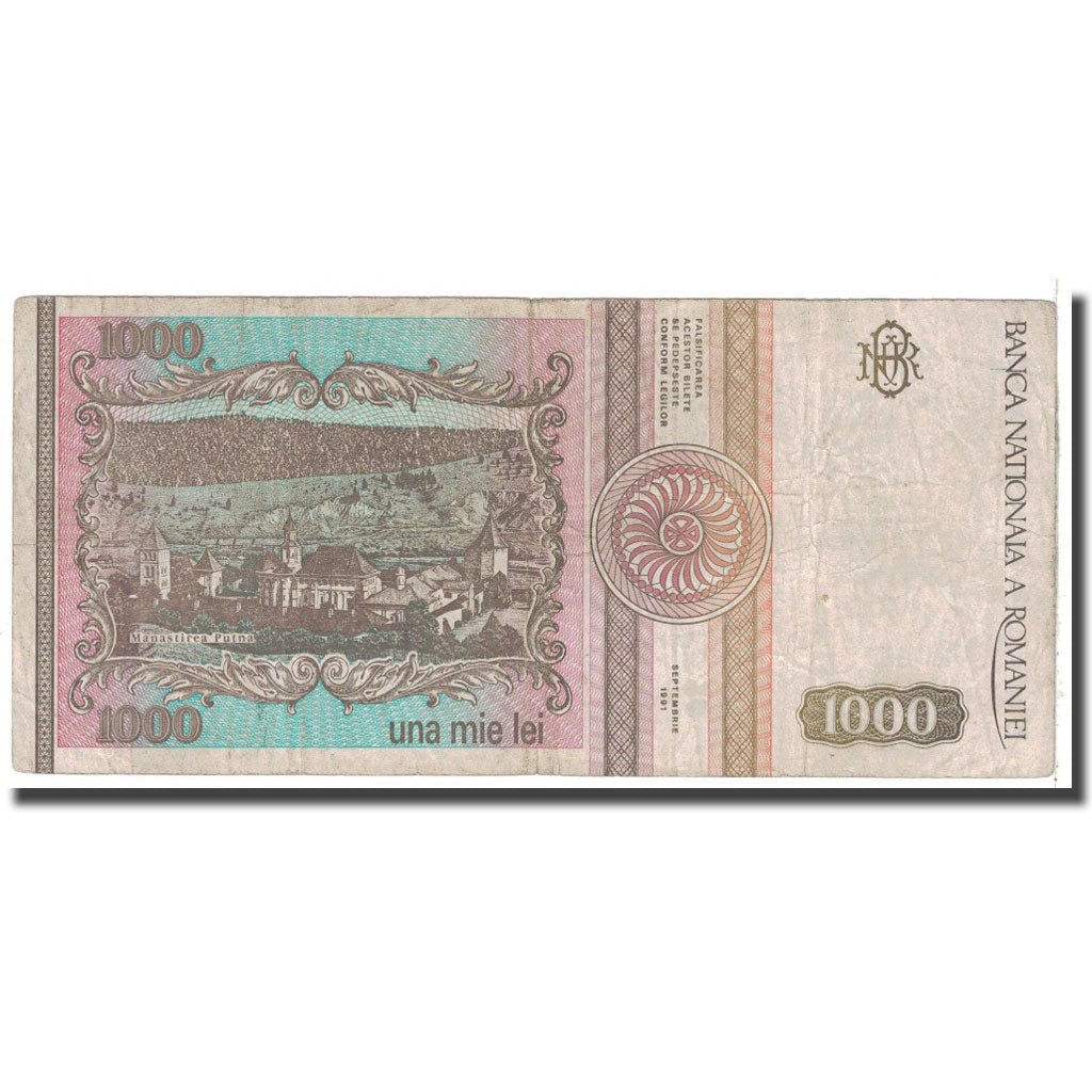 Banknote, Romania, 1000 Lei, 1991, 09-1991, KM:101Aa, VG(8-10)