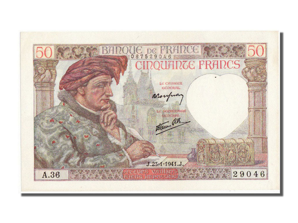 FRANCE, 50 Francs, 1941, KM #93, 1941-01-23, , Fayette #19.5