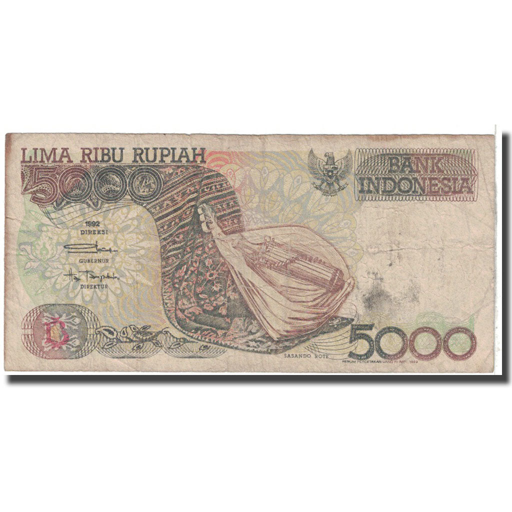 Billete, 5000 Rupiah, 1992, Indonesia, KM:130a, RC