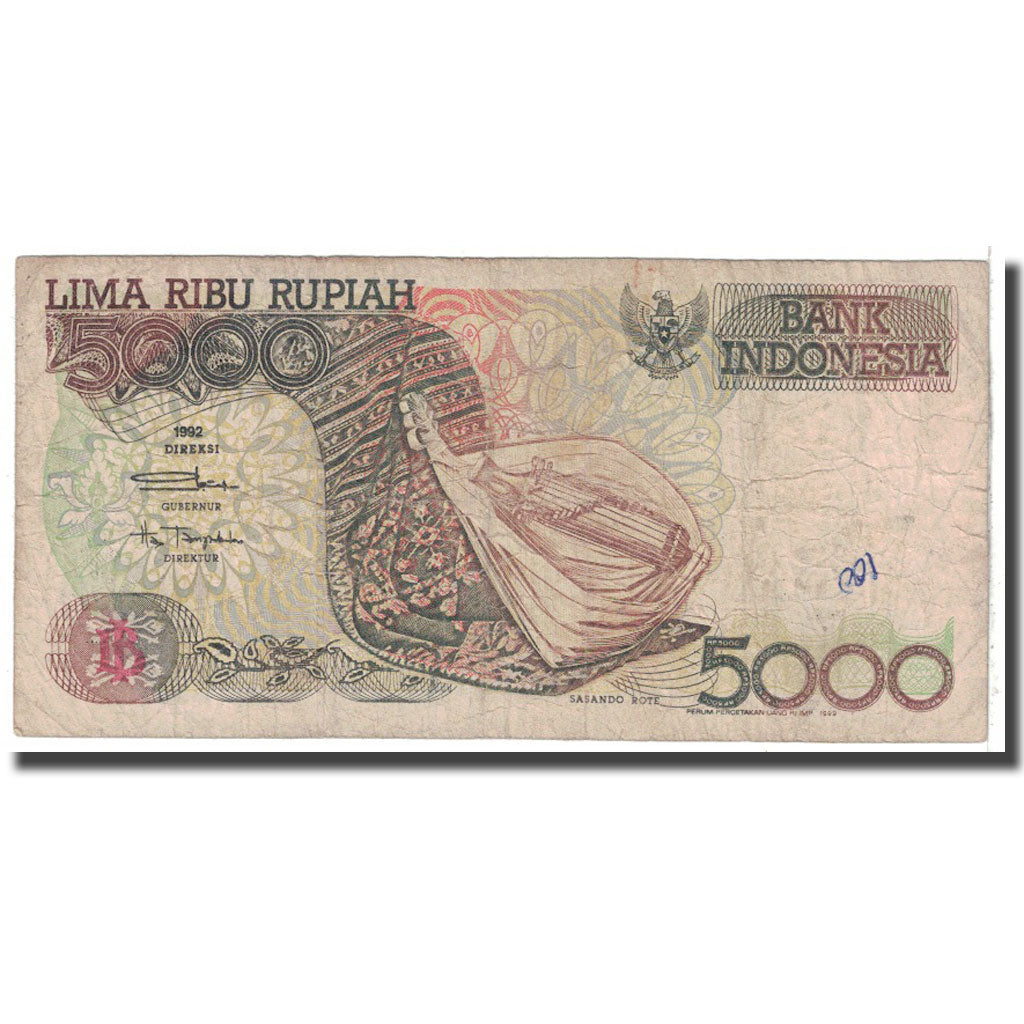Billete, 5000 Rupiah, 1992, Indonesia, KM:130a, RC