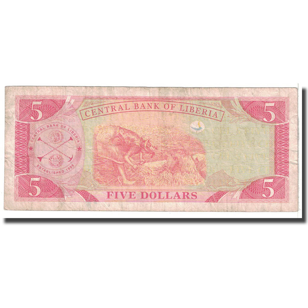 Biljet, Liberia, 5 Dollars, 2009, KM:26d, B