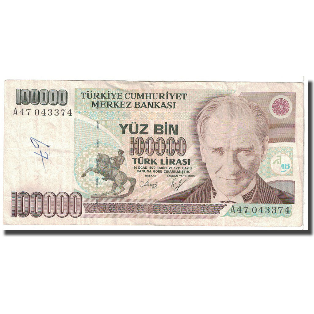 Banknote, Turkey, 100,000 Lira, 1991, KM:205, EF(40-45)