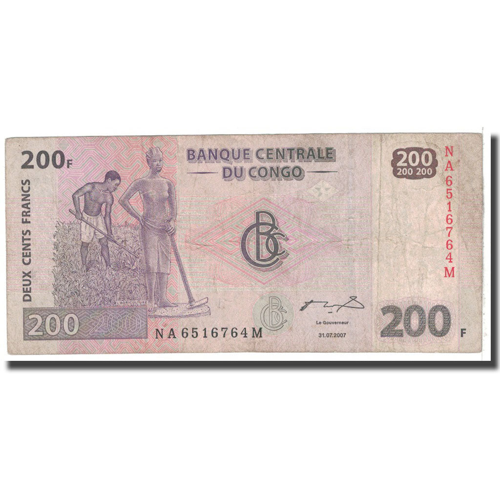 Banknote, Congo Democratic Republic, 200 Francs, 2006, 2007-07-31, KM:95a