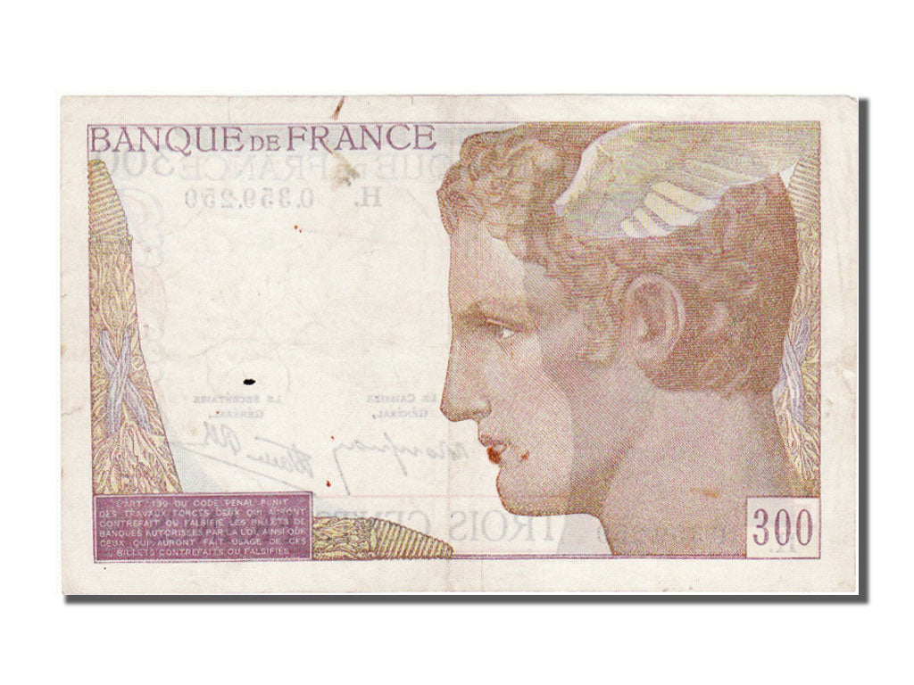 Francia, 300 Francs, 300 F 1938-1939, 1938, KM:87a, 1938-10-06, BB, Fayette:29.1