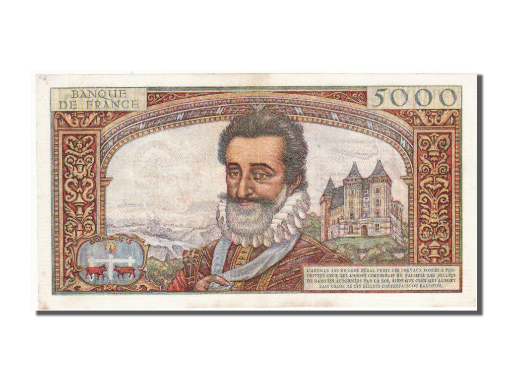 Francia, 5000 Francs, 5 000 F 1957-1958 ''Henri IV'', 1957, 1957-06-06, SPL-,...