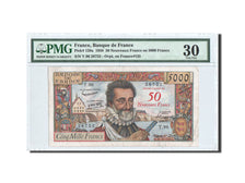 Banknote, France, 50 Nouveaux Francs on 5000 Francs, 1955-1959 Overprinted with
