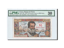 Billete, Francia, 50 Nouveaux Francs on 5000 Francs, 1955-1959 Overprinted with