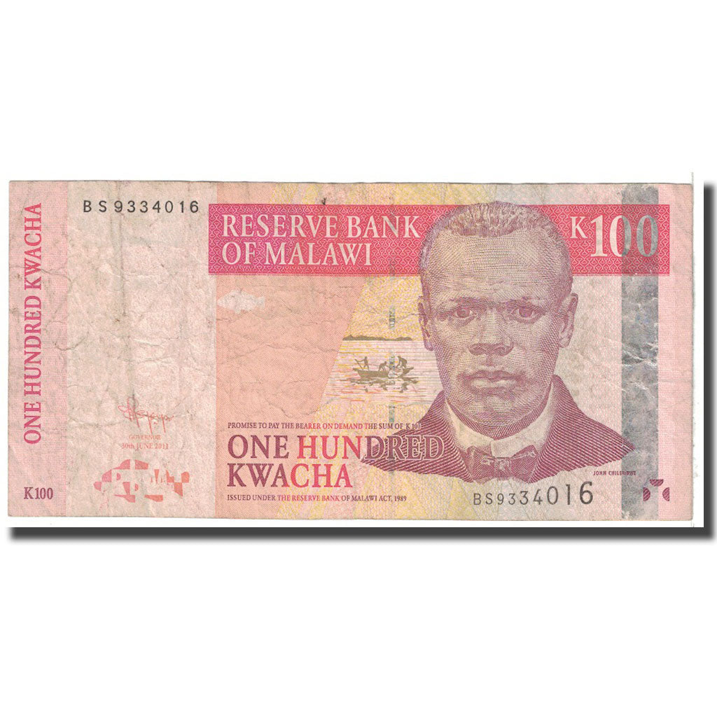 Banknote, Malawi, 100 Kwacha, 2011, 2011-06-30, KM:54e, VG(8-10)