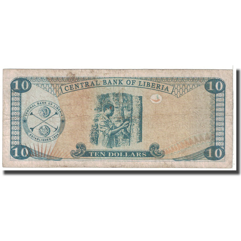 Banknote, Liberia, 10 Dollars, 2011, KM:27f, VG(8-10)