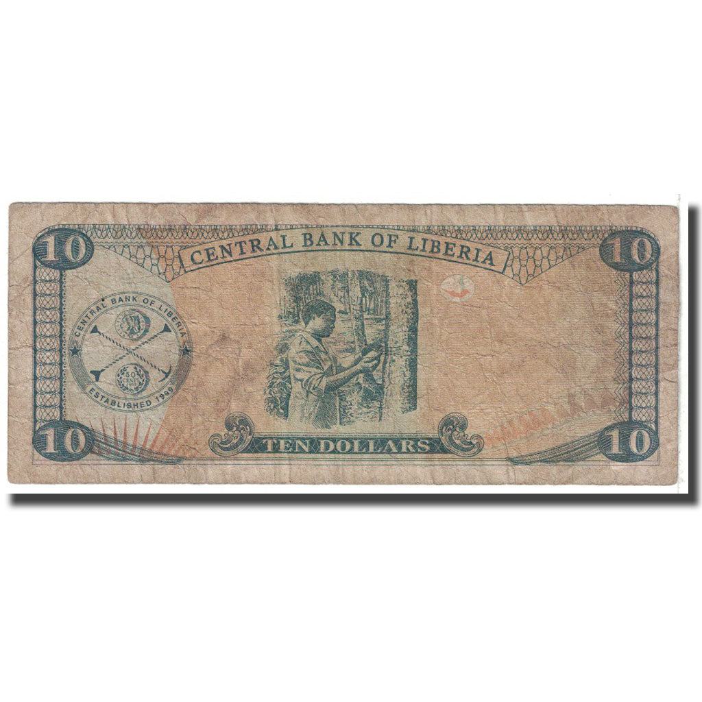 Banknote, Liberia, 10 Dollars, 2009, KM:27e, VG(8-10)