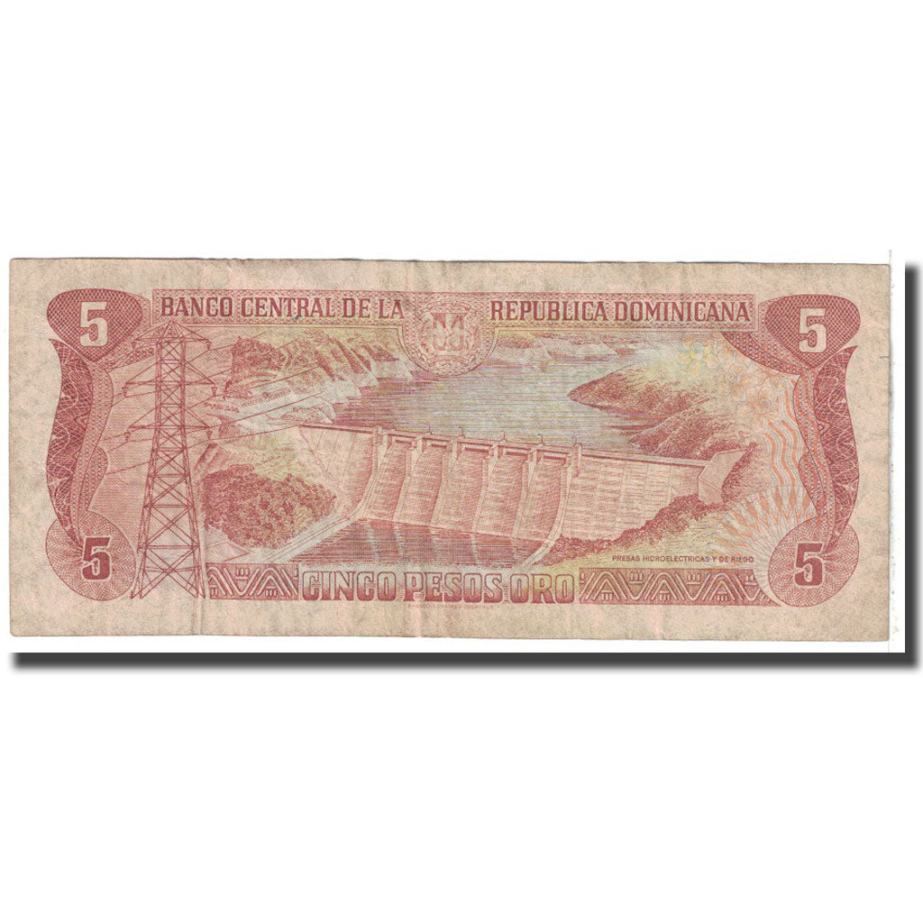 Banknote, Dominican Republic, 5 Pesos Oro, 1996, KM:152a, VG(8-10)