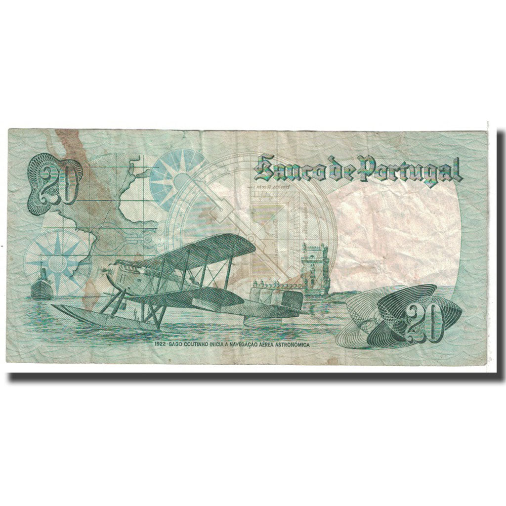 Banknote, Portugal, 20 Escudos, 1978, 1978-10-04, KM:176b, VF(20-25)