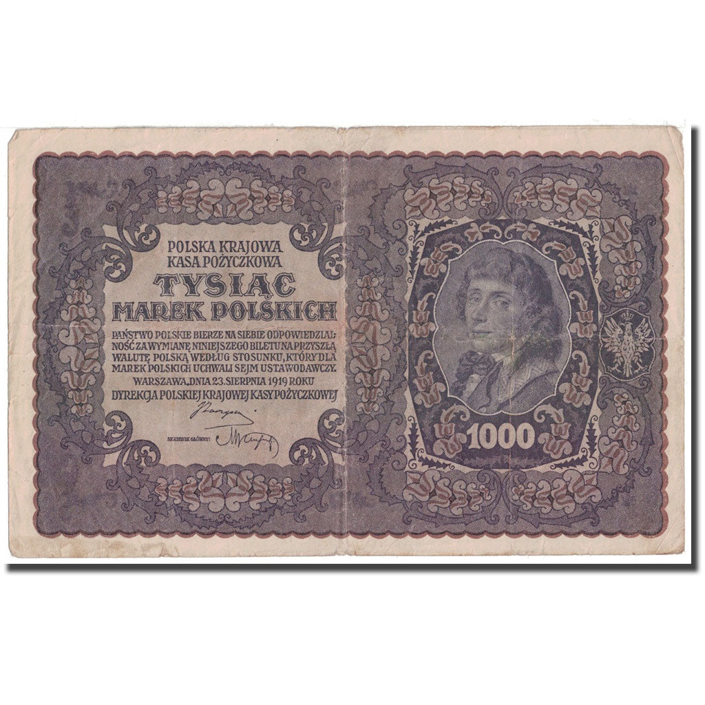 Banknote, Poland, 1000 Marek, 1919, 1919-08-23, KM:29, VF(20-25)
