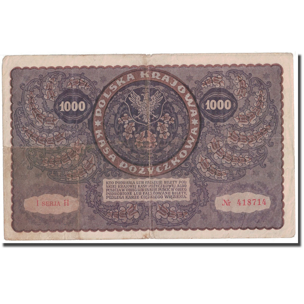Banknote, Poland, 1000 Marek, 1919, 1919-08-23, KM:29, VF(20-25)