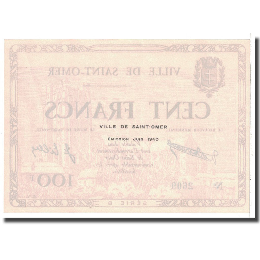 France, Saint-Omer, 100 Francs, 1940, SPL
