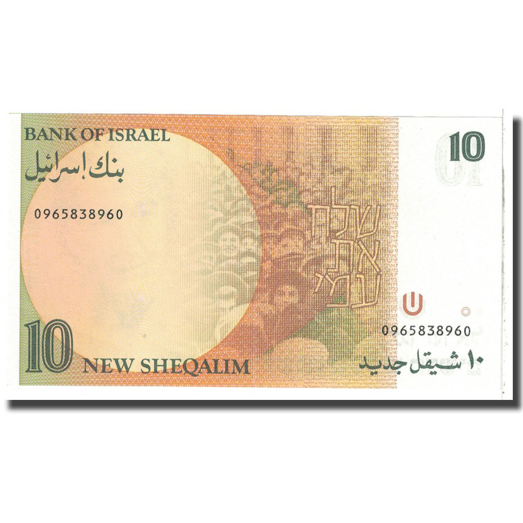 Banknote, Israel, 10 New Sheqalim, 1992, KM:53c, UNC(65-70)