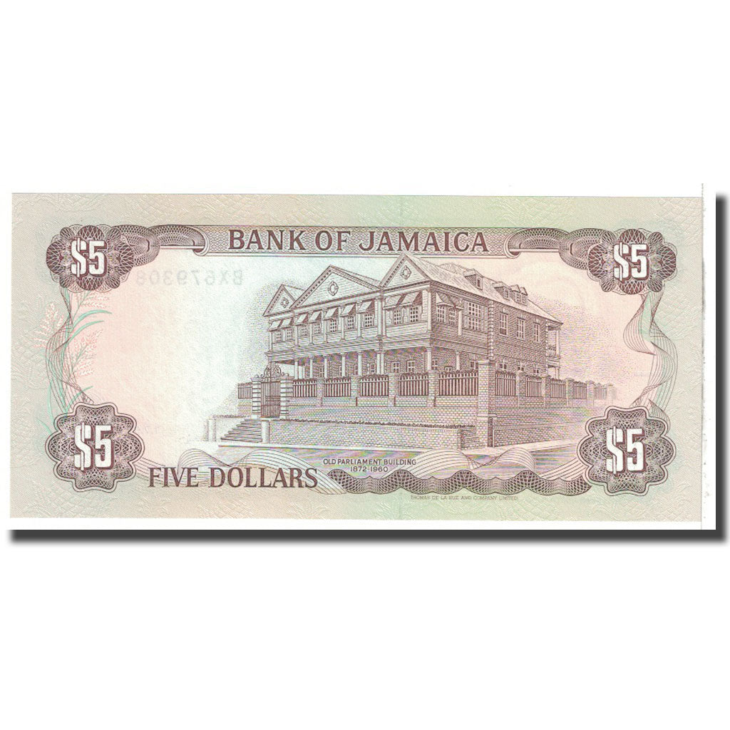 Geldschein, Jamaica, 5 Dollars, 1991, 1991-07-01, KM:70d, UNZ