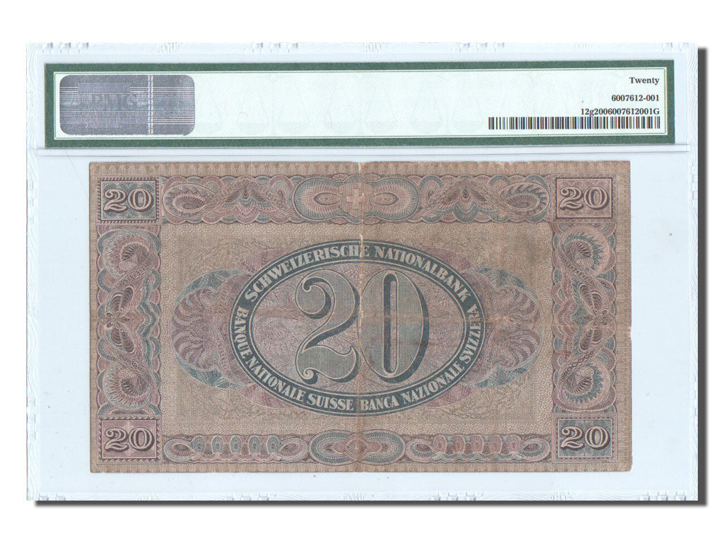 Banknote, Switzerland, 20 Franken, 1922, 1922-07-01, KM:27A, graded, PMG