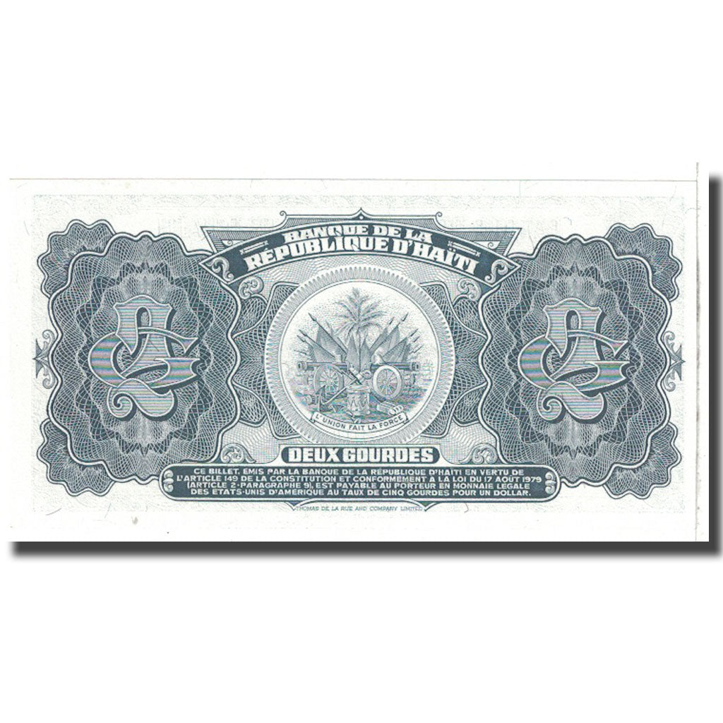 Banknote, Haiti, 2 Gourdes, 1979, KM:186a, UNC(65-70)