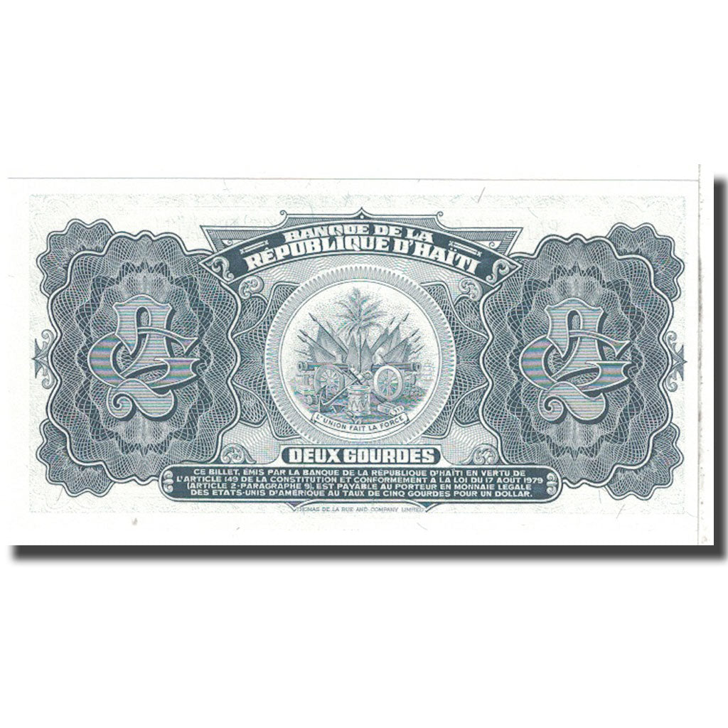Banknote, Haiti, 2 Gourdes, 1979, KM:186a, UNC(65-70)