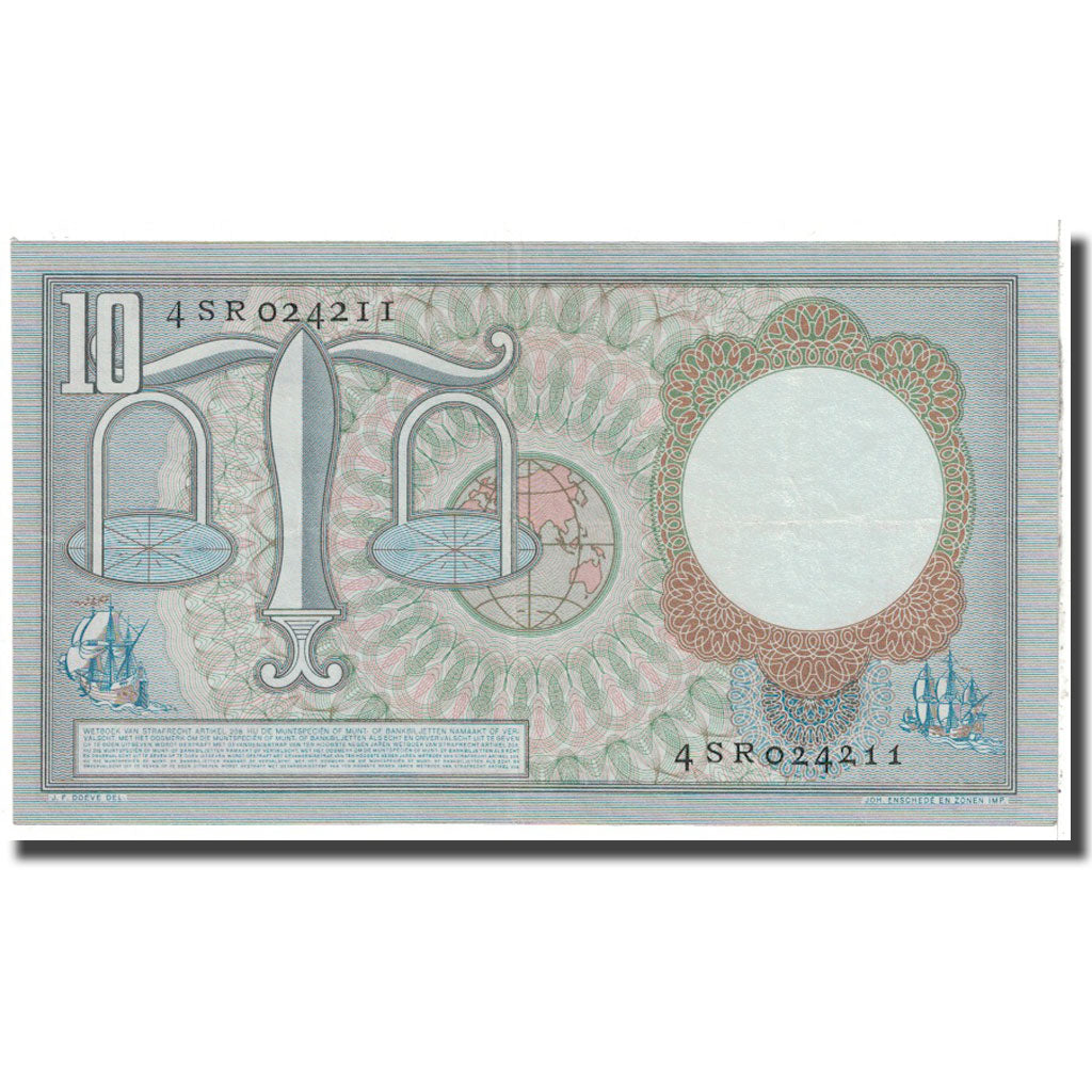 Banconote, Paesi Bassi, 10 Gulden, 1953, 1953-03-23, KM:85, SPL-