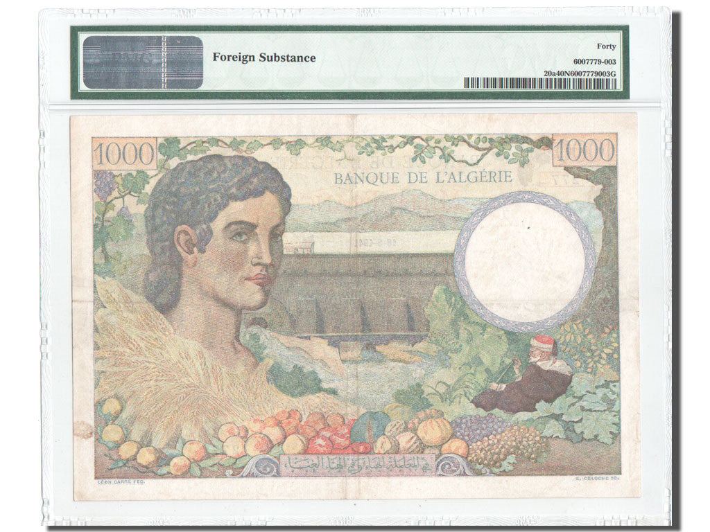 Banknote, Tunisia, 1000 Francs, 1941, 1941-08-18, KM:20a, graded, PMG