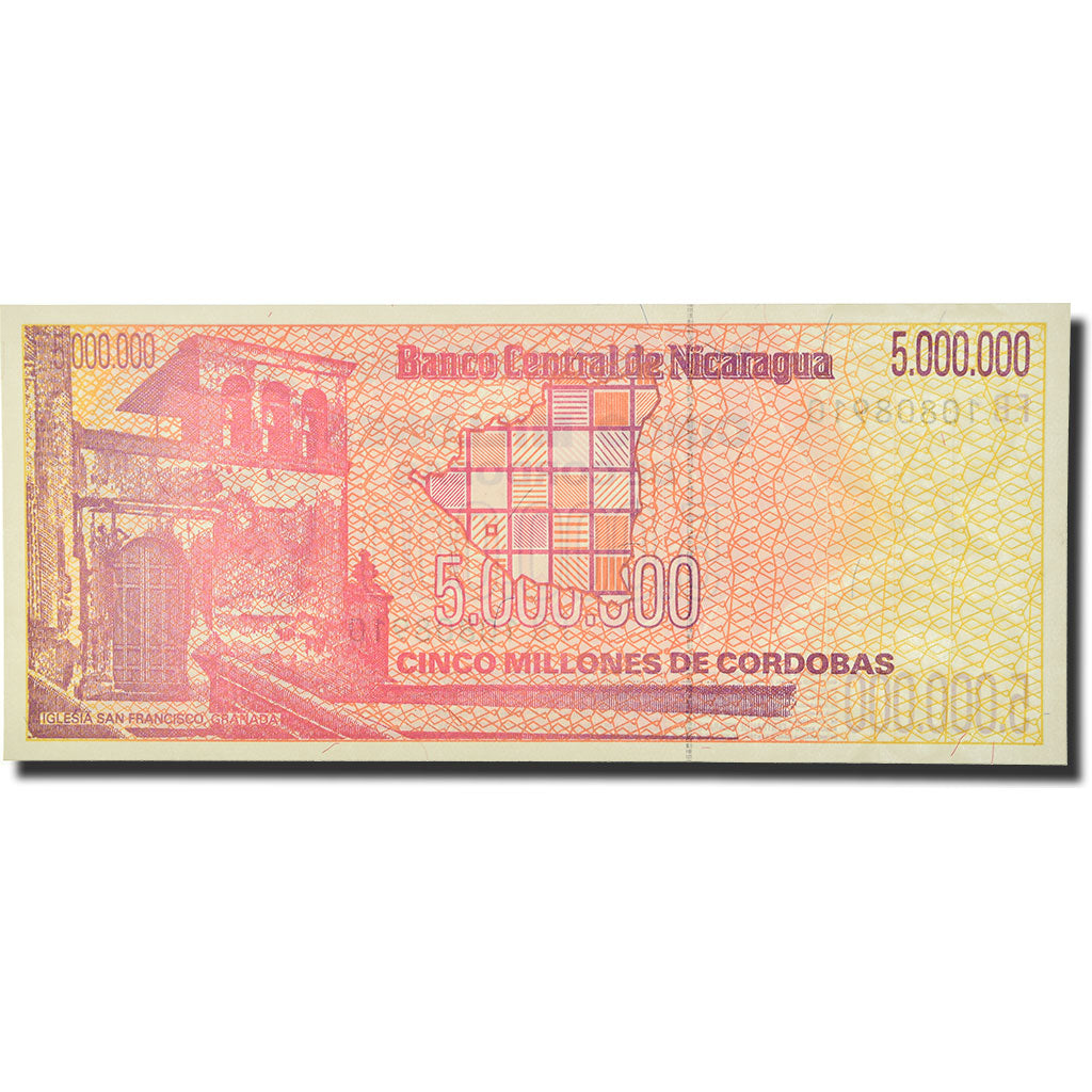 Banknote, Nicaragua, 5 Million Córdobas, 1990, KM:165, UNC(65-70)
