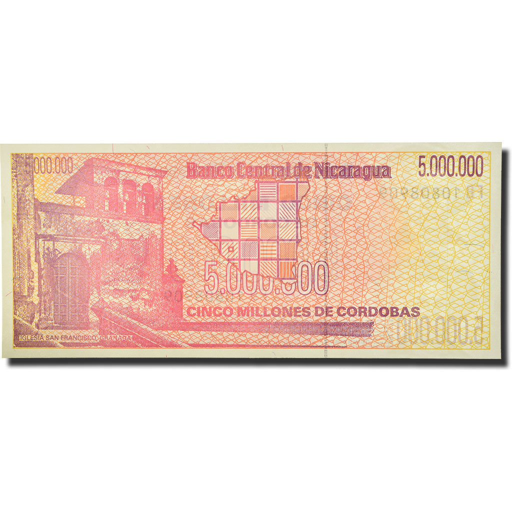 Banknote, Nicaragua, 5 Million Córdobas, 1990, KM:165, UNC(65-70)