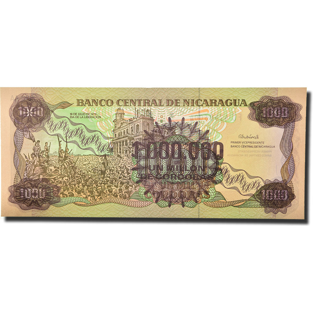 Geldschein, Nicaragua, 1 Million Córdobas on 1000 Córdobas, 1990, KM:164, UNZ