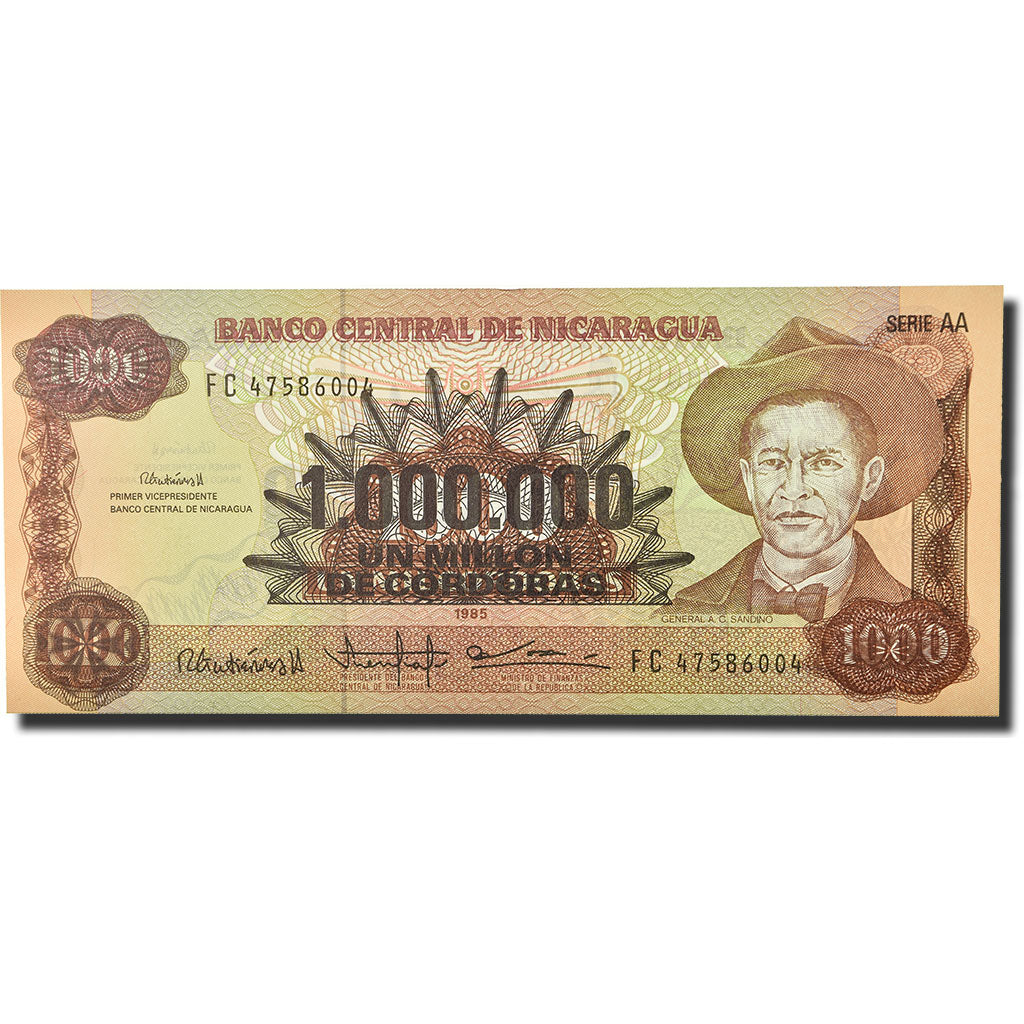 Geldschein, Nicaragua, 1 Million Córdobas on 1000 Córdobas, 1990, KM:164, UNZ