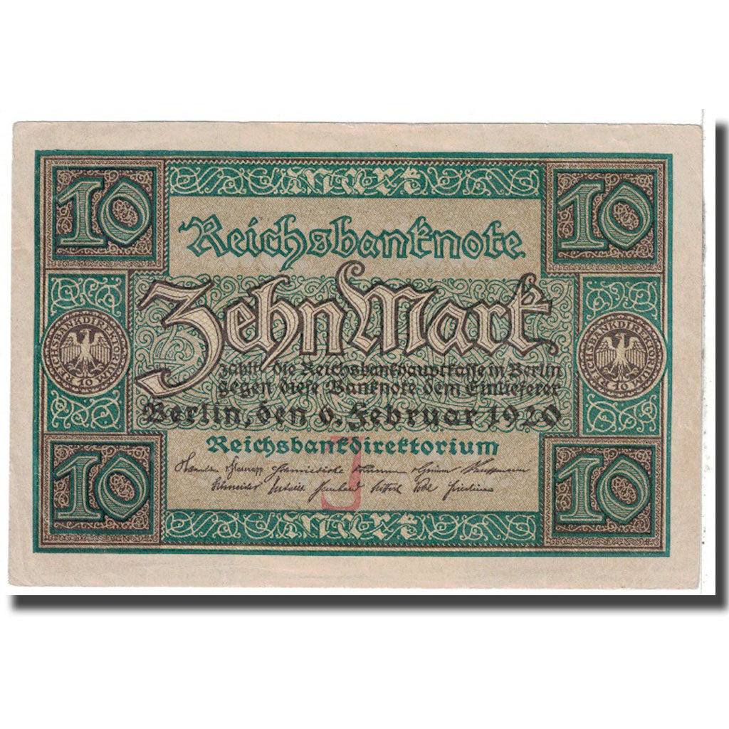 Banknote, Germany, 10 Mark, 1920, 1920-02-06, KM:67a, AU(55-58)