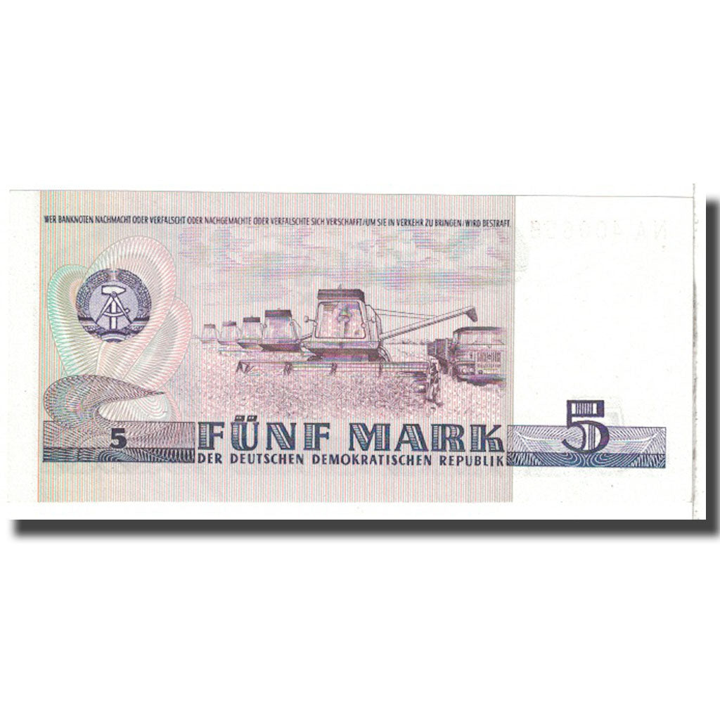 Banknote, Germany - Democratic Republic, 5 Mark, 1975, KM:27A, AU(55-58)
