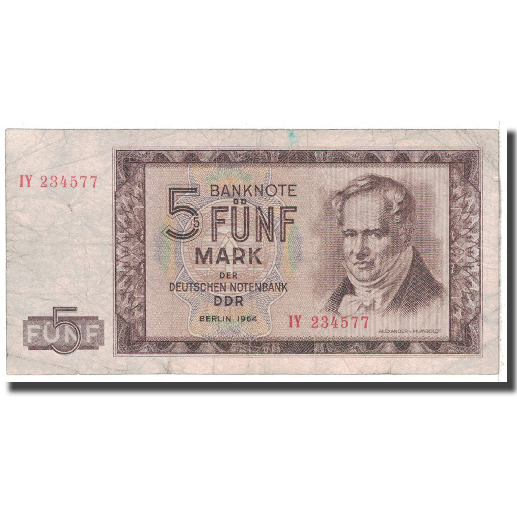 Banknote, Germany - Democratic Republic, 5 Mark, 1964, KM:22a, VF(20-25)