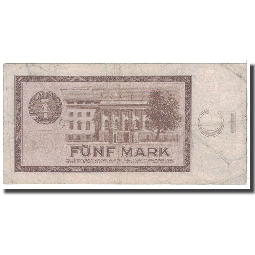 Banknote, Germany - Democratic Republic, 5 Mark, 1964, KM:22a, VF(20-25)