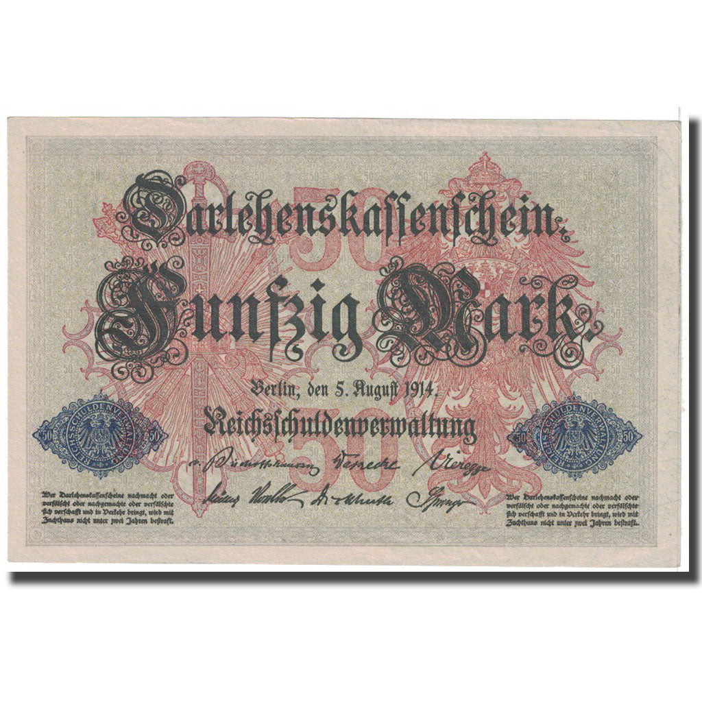 Banknote, Germany, 50 Mark, 1914, 1914-08-05, KM:49b, UNC(63)