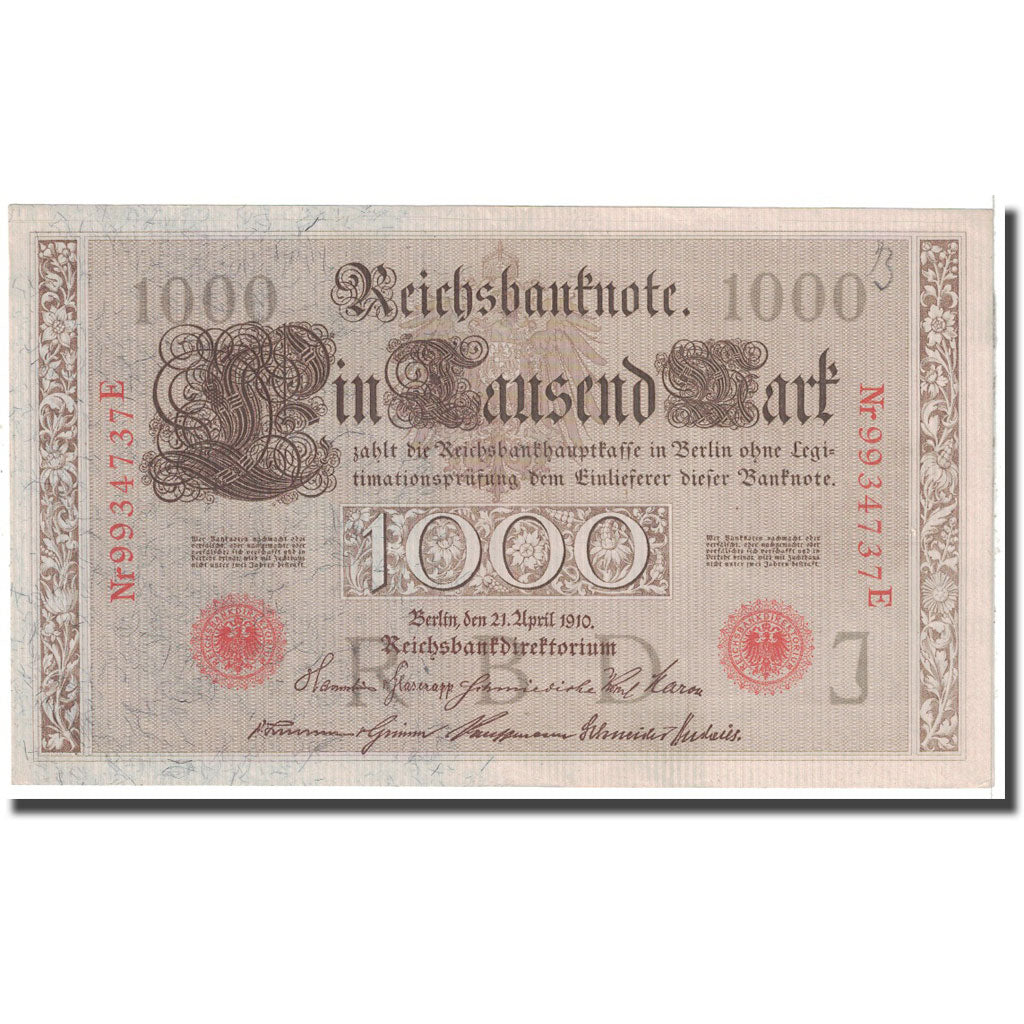 Banknote, Germany, 1000 Mark, 1910, 1910-04-21, KM:44b, UNC(63)